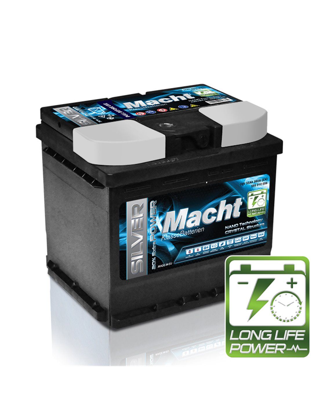 MACHT SILVER POWER 12V 55 Ah (560 A  207x175x190) 25873