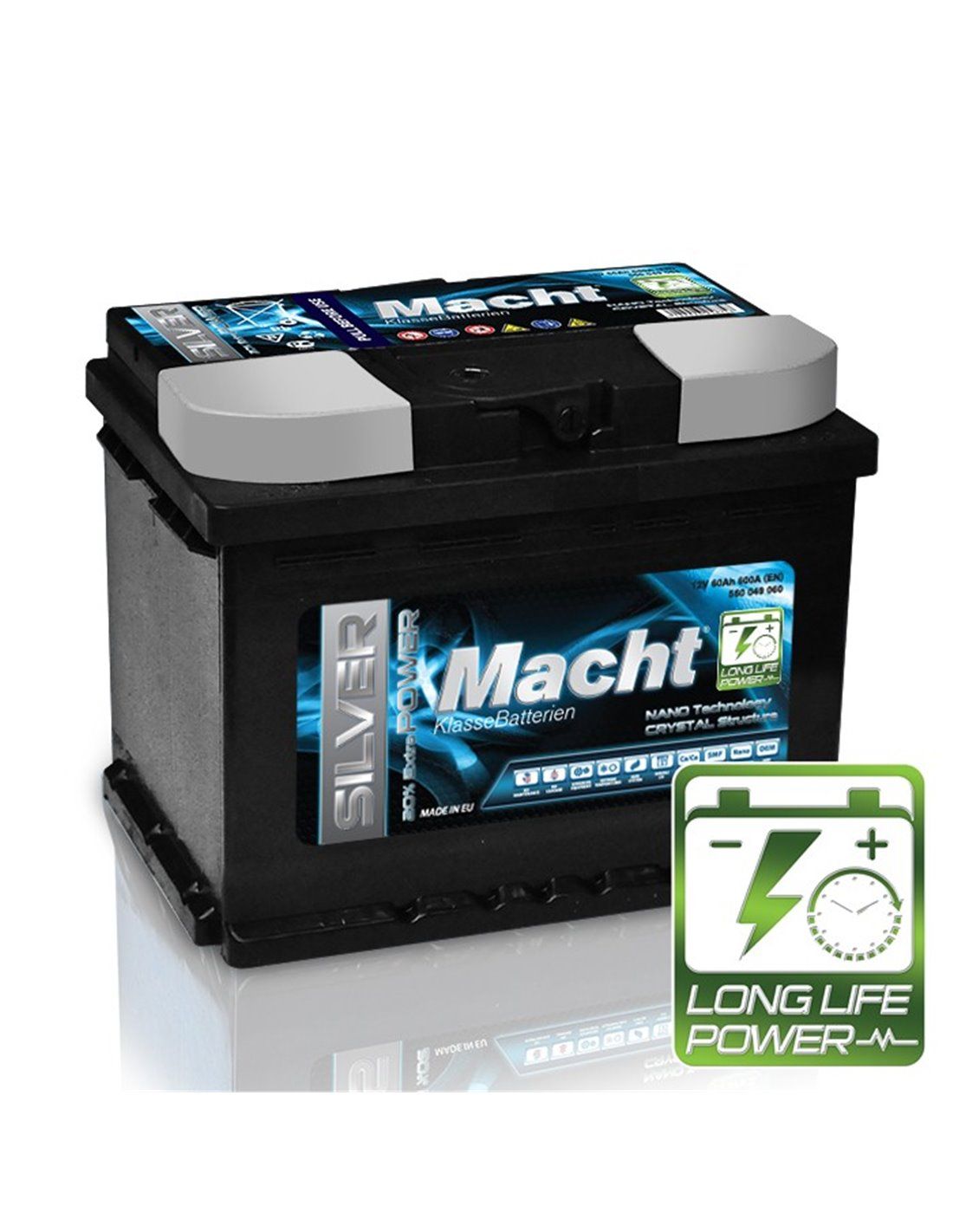 MACHT SILVER POWER 12V 60 Ah (600 A  242x175x175) 19542