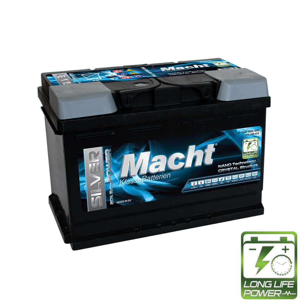 MACHT SILVER POWER 12V 75 Ah (750 A  278x175x190) 25875