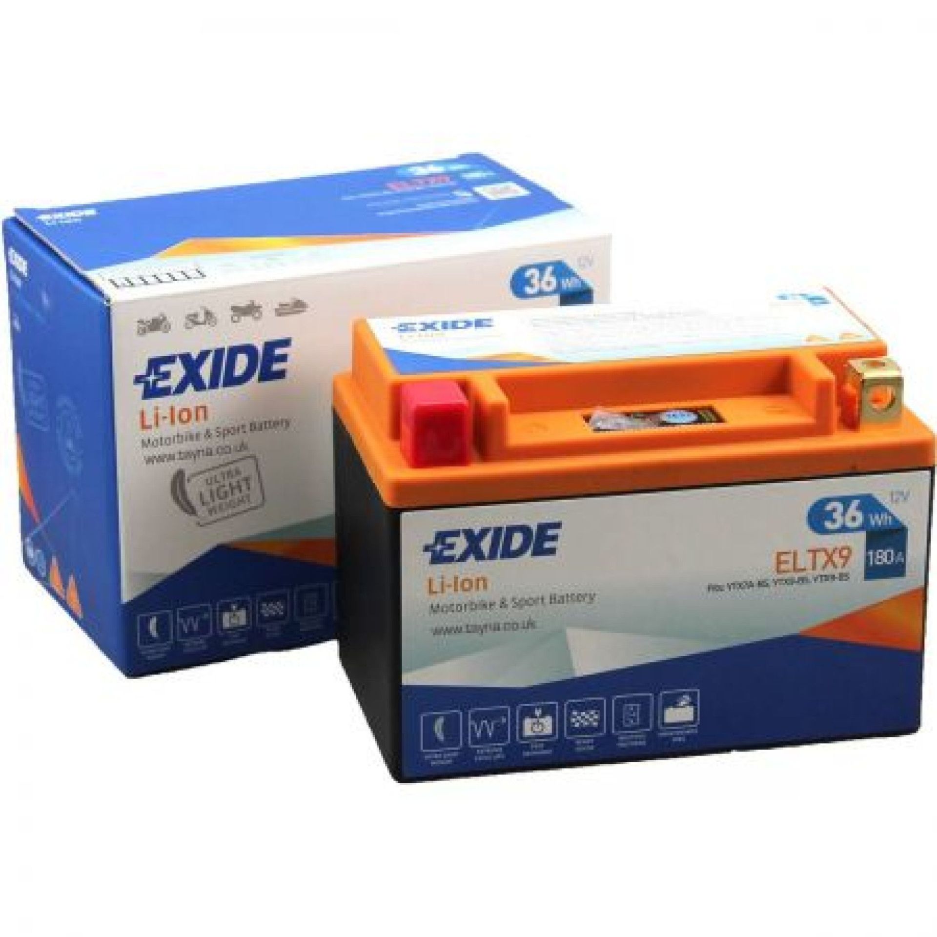 Baterie moto EXIDE Lithium 36 Wh și 180 A 150x87x105 mm