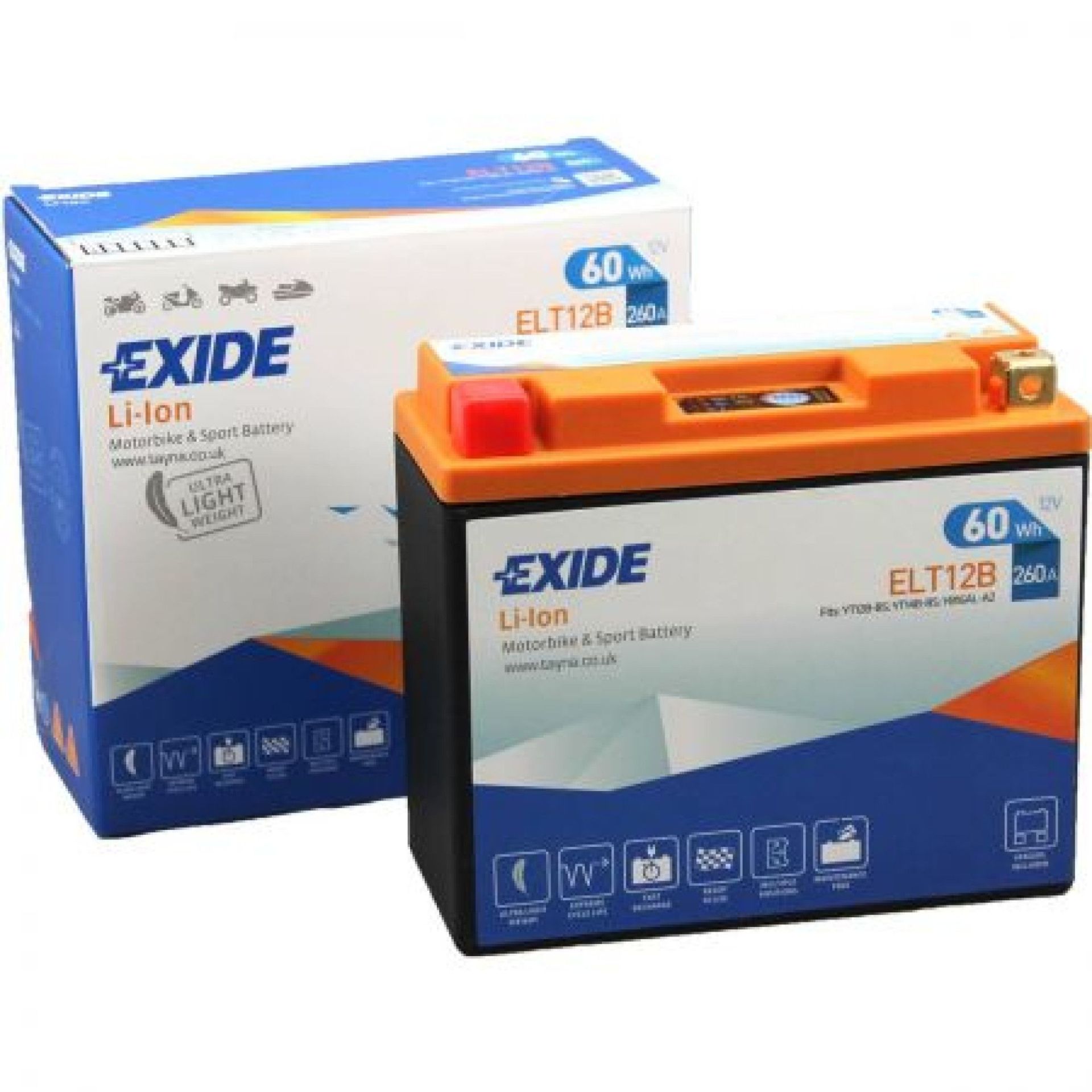 Baterie moto EXIDE Lithium 60 Wh si 260 A 150x65x130 mm