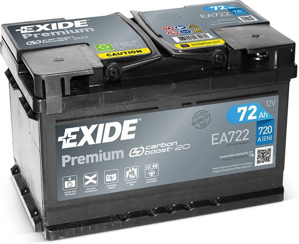 Baterie auto EXIDE 72 Ah 278x175x175 mm