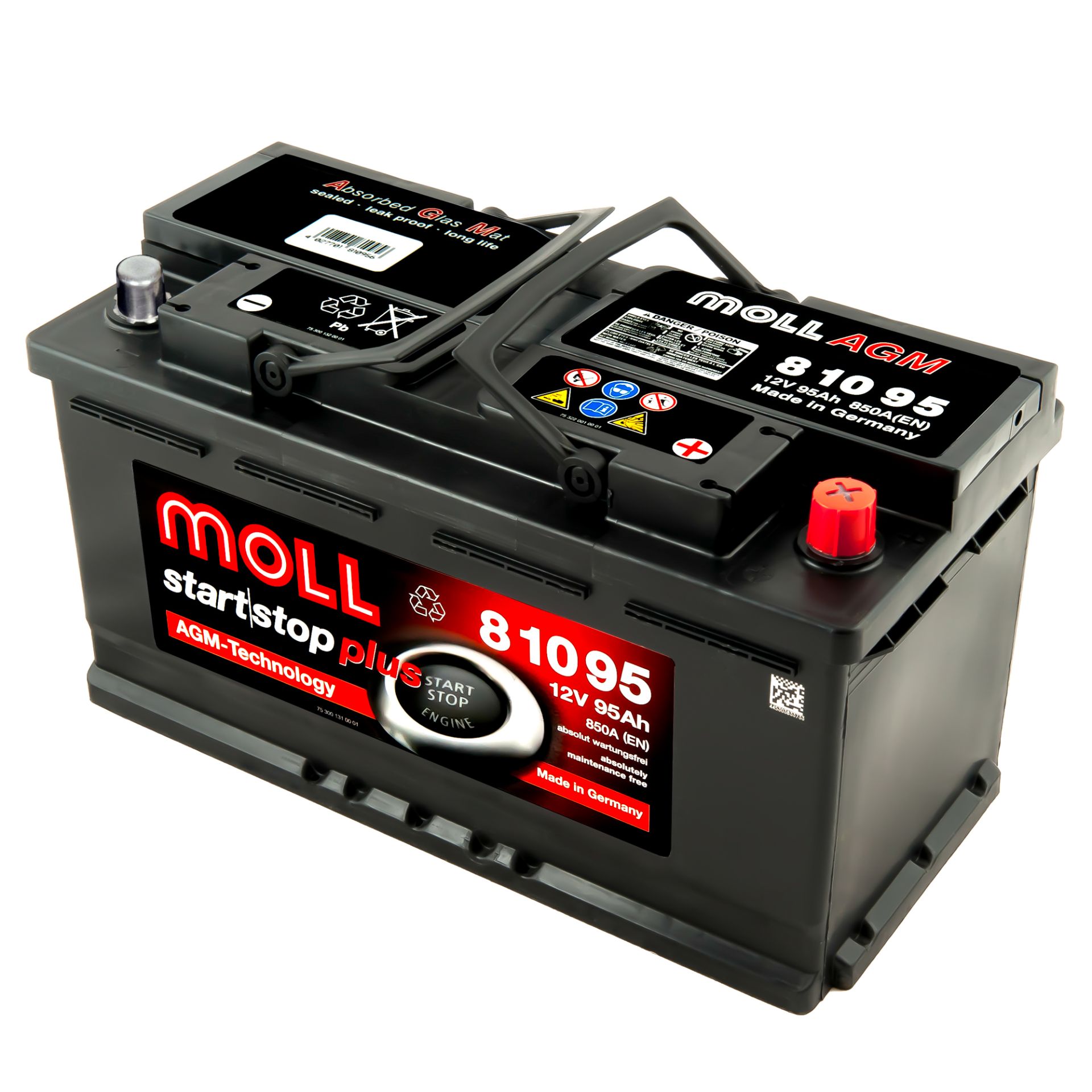 Baterie Auto MOLL Start Stop plus 95 Ah AGM (gel)