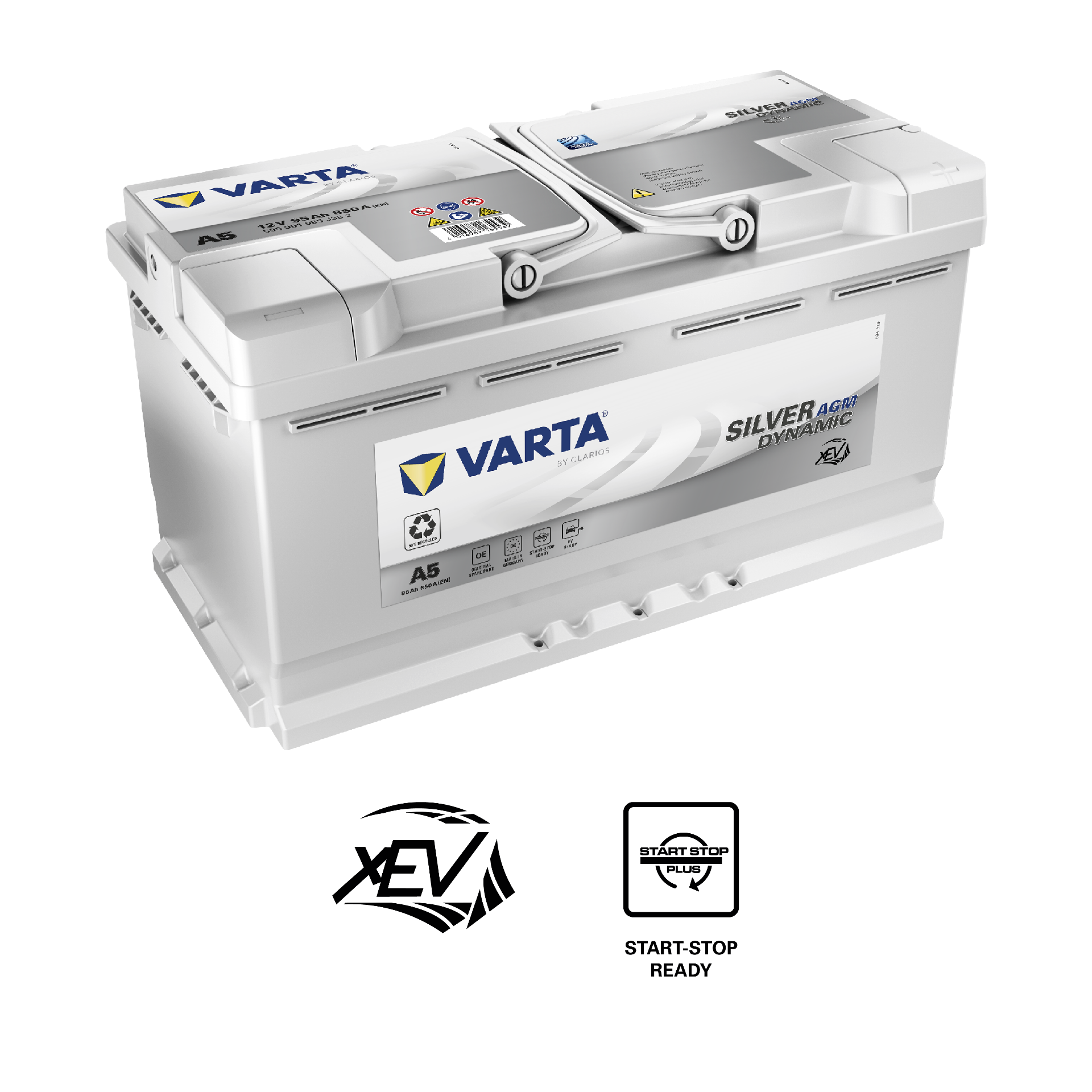 Baterie auto VARTA Start Stop AGM (Gel) 95 Ah, dim: 353x175x190 mm