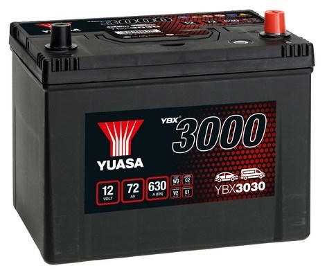 YUASA 3000 ASIA 72Ah 630A (258x174x225) YBX3030