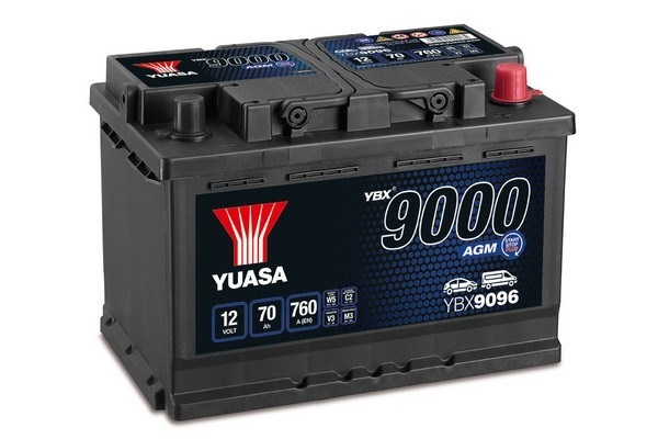 YUASA 9000 AGM 70Ah 760A (278x175x190) YBX9096