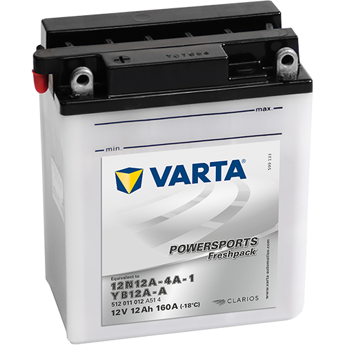 Baterie VARTA Motociclete cu acid 12 Ah, dim: 136x82x161 mm, YB12A-A, YB12A-4A-1