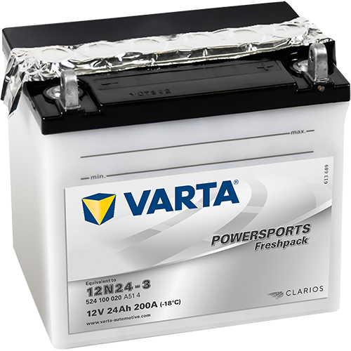 Baterie VARTA Motociclete cu acid 24 Ah, dim: 186x125x178 mm, 12N24-4