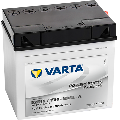 Baterie VARTA Motociclete cu acid 25 Ah, dim: 186x130x171 mm, Y60-N24L-A, 52515